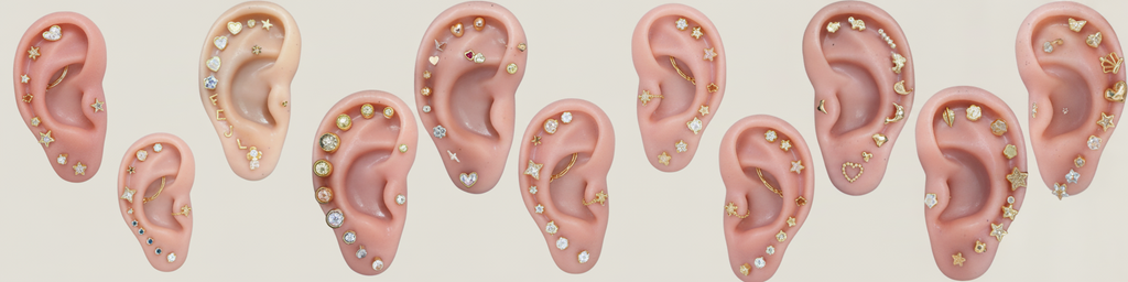 Broqueles de oro con diamantes