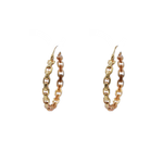 Aretes para Dama tejido de eslabón forzado.  Broche de Presión.  Oro Combinado Amarillo, Blanco y Rosa de 10 kilates.