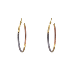 Aretes para Dama facetados.  Broche de Presión.  Oro Combinado Amarillo, Blanco y Rosa de 10 kilates.