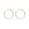 Aretes para Dama facetados.  Broche de Presión.  Oro Combinado Amarillo, Blanco y Rosa de 10 kilates.