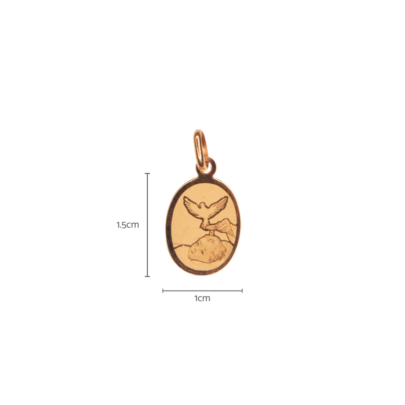 Medalla Ovalada para Bautizo Oro 10k