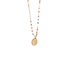 Medalla ovalada para Bautizo con imagen en relieve de bebé y Espíritu Santo.  Oro Amarillo de 10 kilates.