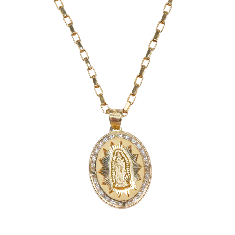 Dije Ovalado Virgen de Guadalupe Oro 10k