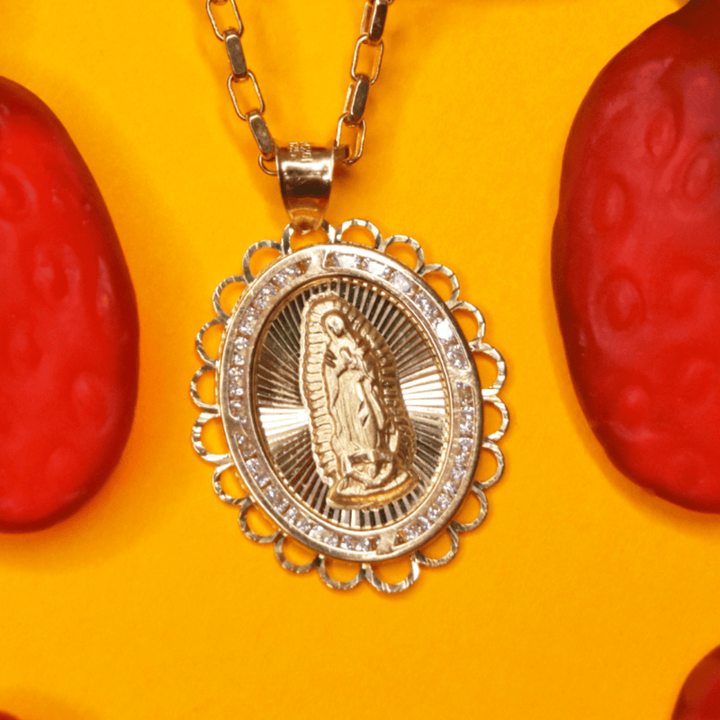 Dije Ovalado Virgen de Guadalupe Oro 10k