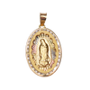 Dije Ovalado Virgen de Guadalupe Tres Oros 10k