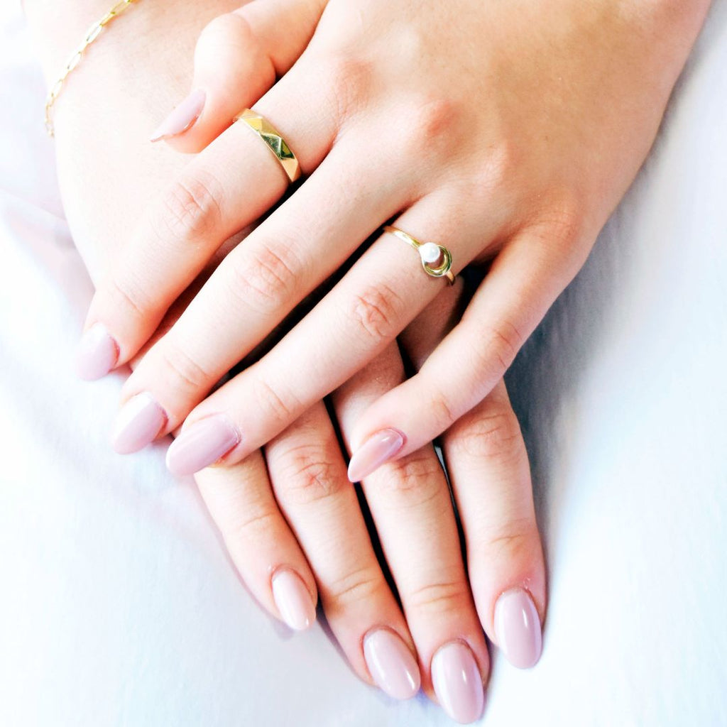 Anillo Facetado Oro 14k