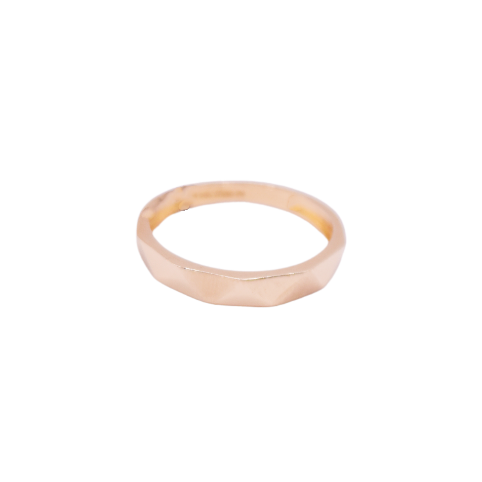 Anillo Facetado Oro 14k