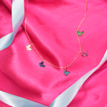 Gargantilla Mariposas Oro 10k con Zirconias
