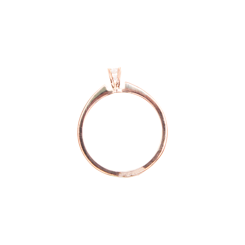 Anillo de Promesa Oro 14k con Zirconia