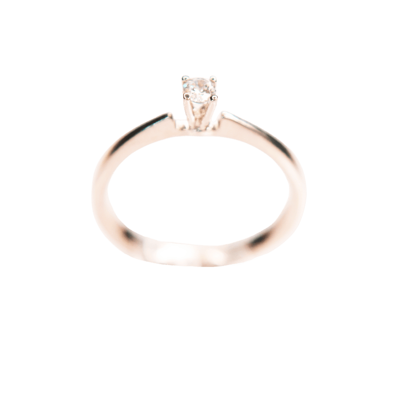 Anillo de Promesa Oro 14k con Zirconia