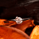Anillo de Promesa Oro 14k con Zirconia