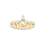 Anillo para Quinceañera Corona con destellos y Zirconias en Corte Brillante.  Oro Amarillo de 10 kilates.