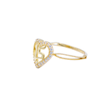 Anillo para Quinceañera Corazón "15" con Zirconias en Corte Brillante.  Oro Amarillo de 10 kilates.