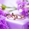 Anillo Rosa Oro 10k