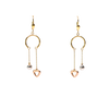 Aretes Corazón 3 Oros 10k