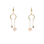 Aretes Corazón 3 Oros 10k