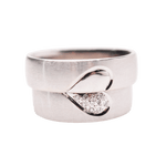 Argolla de Matrimonio Mitad Corazón Diamantes Oro 14k