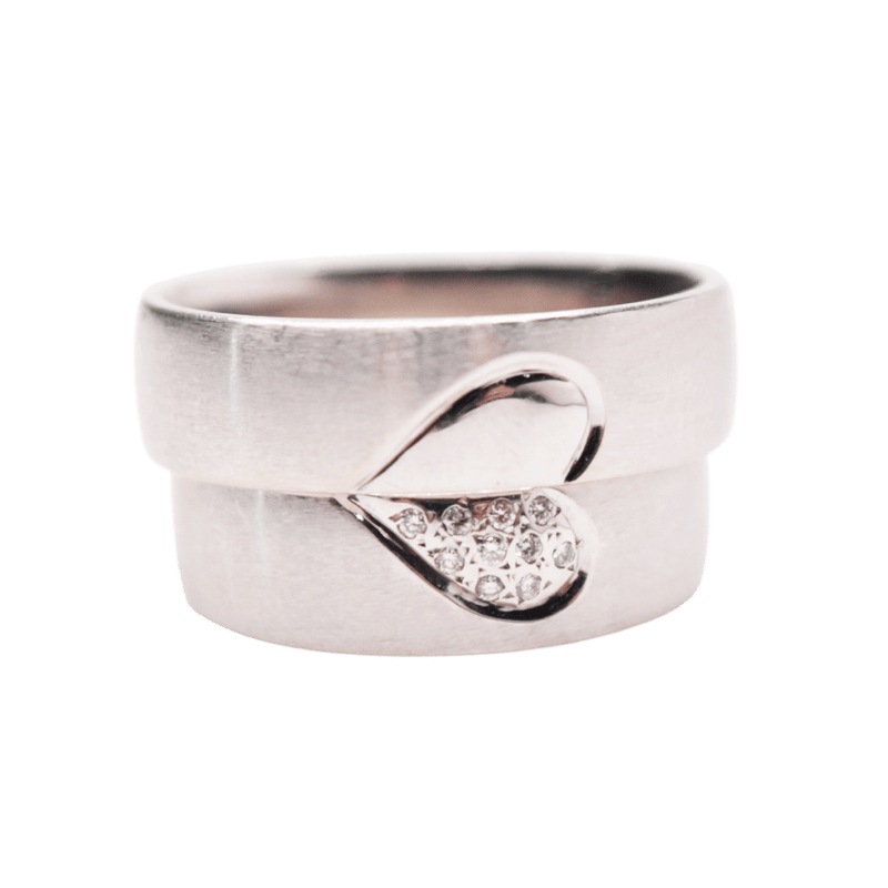 Argolla de Matrimonio Mitad Corazón Oro 14k